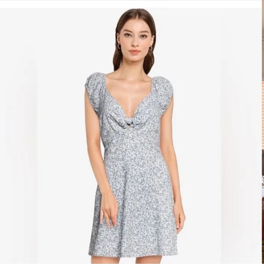 Floral Abercrombie Knot Front Mini Dress